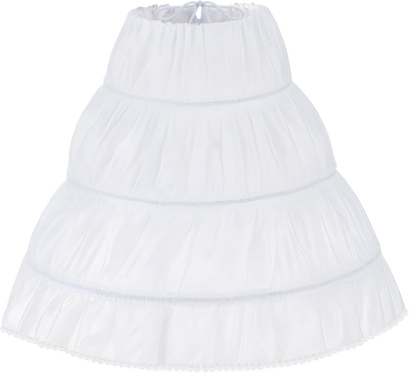 Gvhntk Girls Petticoat Underskirt with 3 Hoops Full Slip Skirt Petticoats for Crinoline Ball Gown - Image 1